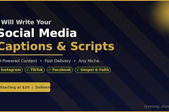 write social media captions, scripts and content
