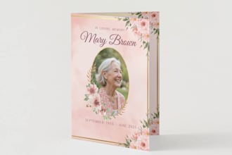 create beautiful memorial program designs within 24 hours