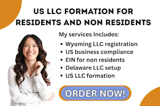 register US llc in delaware wyoming and new mexico with ein and registered agent