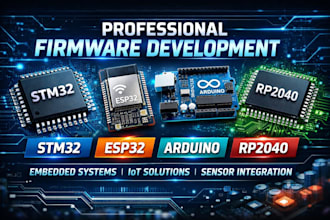 develop professional firmware for stm32 esp32 arduino and rp2040 microcontroller