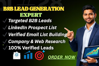 b2b lead generation, linkedin lead and  verified email list building