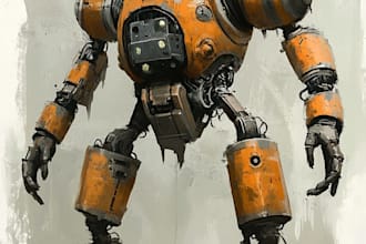 design any type of robot or mecha in lineart