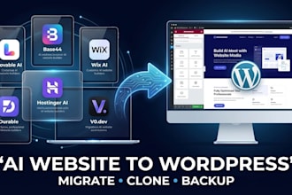 migrate, backup, clone lovable ai website to wordpress base44 wix to wordpress