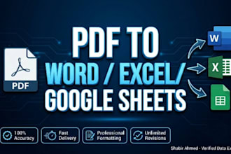 convert PDF to word, excel, or google sheets