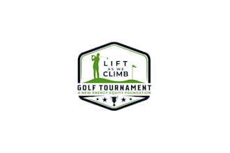 create bold charity golf tournament logo