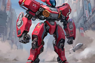 draw or design mechs robots concepts