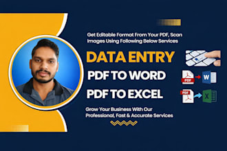 data entry copy paste pdf to excel translate eng to hindi