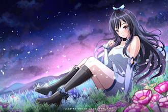 draw anime illustration, vtuber oc, fanart