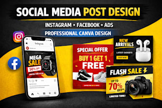 design professional canva social media posts for your brand