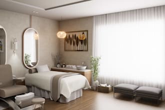 design modern spa interior 3d and massage room layout