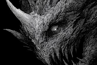 draw custom skull and monster art for tshirts and logo
