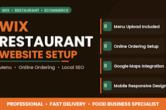 design a wix restaurant website with online ordering and menu setup