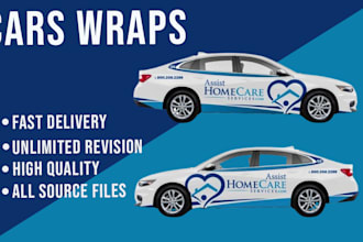 create car wrap design, sport car wrap design, van wrap and any vehicle wrap