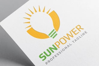 design an elegant solar energy and sun power logo