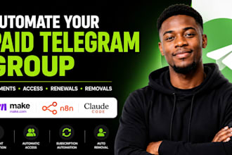 automate your paid telegram group with stripe, paypal make n8n claude code