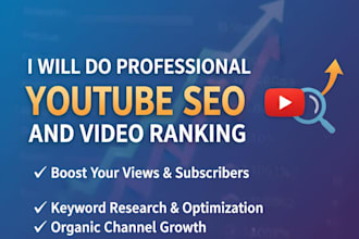 do professional youtube SEO and video ranking