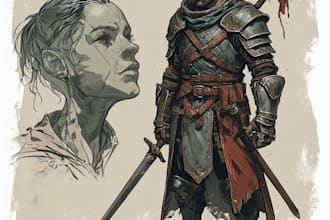 create full body dnd character art and illustration