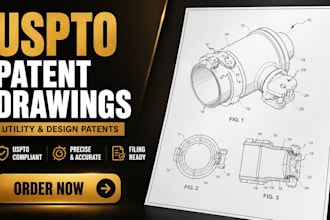 create uspto compliant patent drawings for utility and design patents