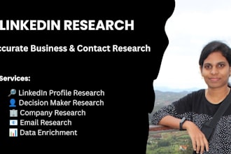 do linkedin research, data enrichment and decision maker research