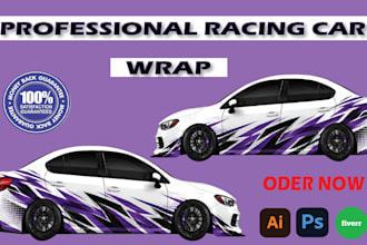 create a professional racing car wrap design and car sticker