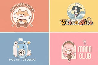 cute kawaii logo for your business