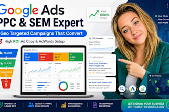 setup profitable google ads, ppc, sem campaigns, geo targeting, ad copy adword