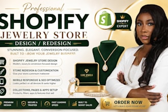 create luxury jewelry shopify website design and redesign online store setup SEO