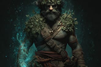 illustrate fantasy character with cinematic digital art