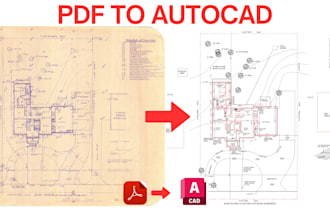 convert a floor plan PDF, sketch, or image to autocad dwg cad drawing