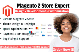 design, develop, and customize magento 2 store or magento website