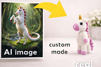 make a custom crochet plush from ai image, design your toy