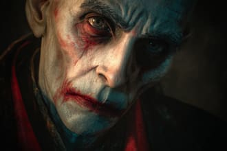 do custom horror character with detailed creepy artwork