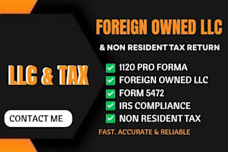 file 5472 foreign owned llc and nonresident tax return as a licensed CPA