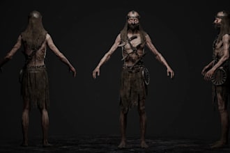 ue5 heroic fantasy creatures, modular clothing,game ready zombie, humanoid rig3d