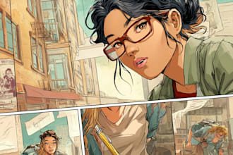 create comic storyboard and illustration