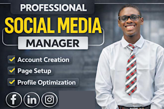 social media account creation linkedin setup facebook page setup instagram setup
