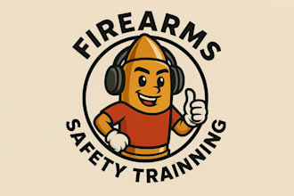 do outstanding firearms safety training mascot logo with express deliver