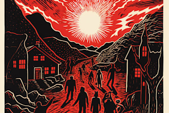 create a linocut illustration