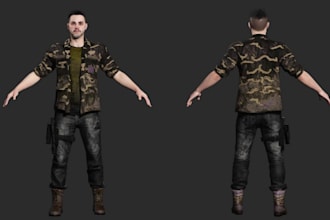 port 3d model to ue5,skinny avatar,soldier game model,unity epic rig, game asset