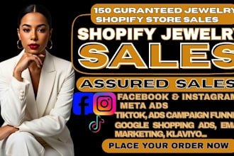 setup jewelry shopify tiktok instagram facebook ads campaign, jewelry sales