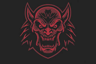 create horror, mascot, custom, metal, scary logo for you