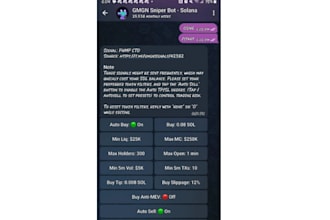 build a custom solana sniper, bot, telegram copy trading bot, arbitrage