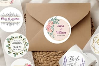 design custom wedding stickers and labels