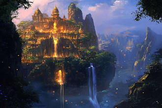 create digital art and background illustration for you