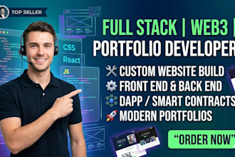 build custom website, full stack, web3 portfolio developer, front end developer