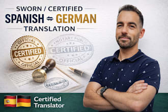 sworn translate your german or spanish files into spa or ger