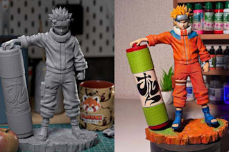 sculpt 3d anime figure, 3d printable toy, 3d character figurine, diorama figure
