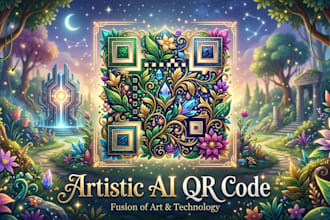 design professional custom and artistic ai qr codes with logo