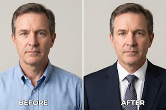 do portrait photo retouching and professional business corporate headshot