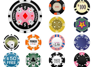 design a vintage poker chip or game, poker card, poker logo for your company